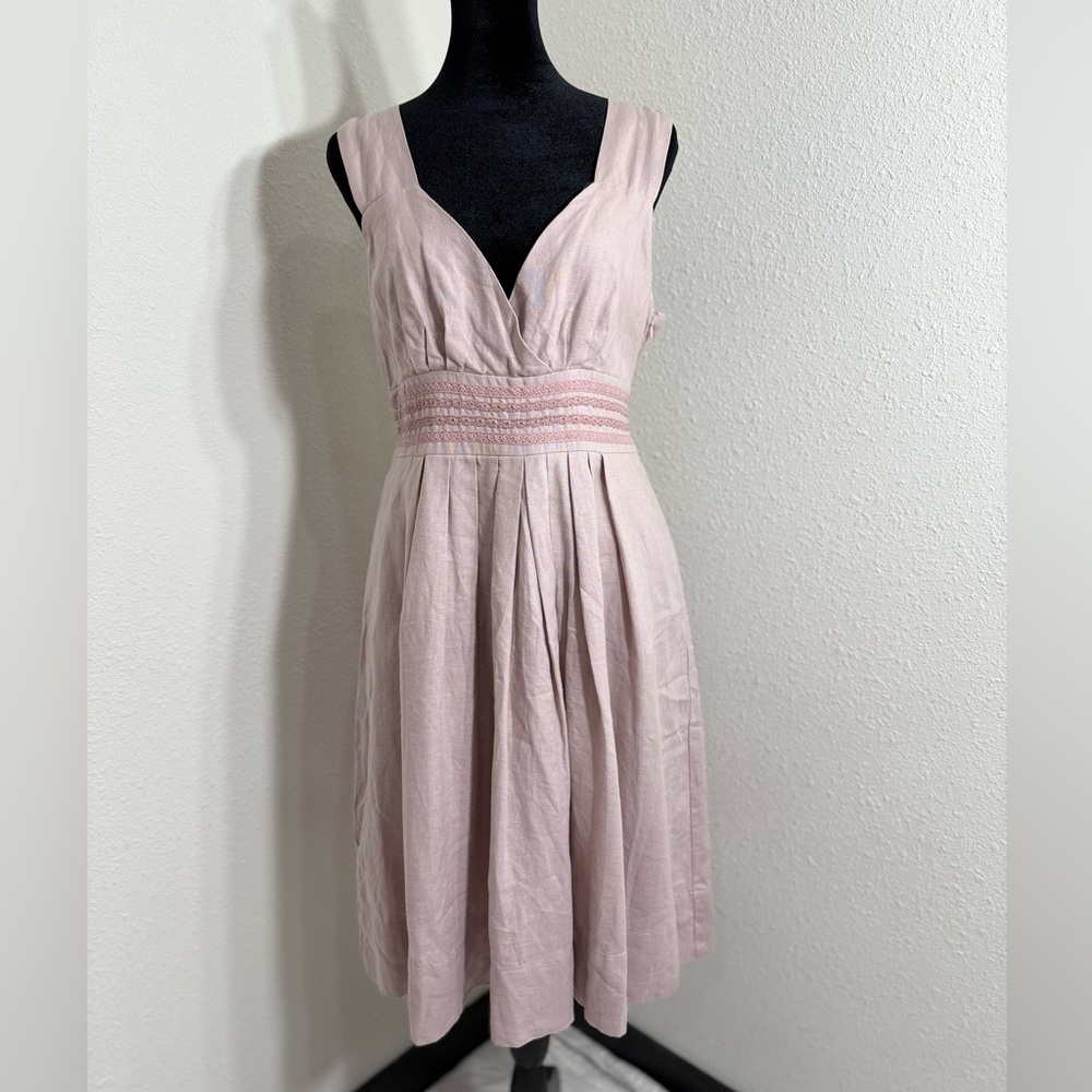 Sundance Pink Pleated Sleeveless V-Neck Mini Dress NWOT